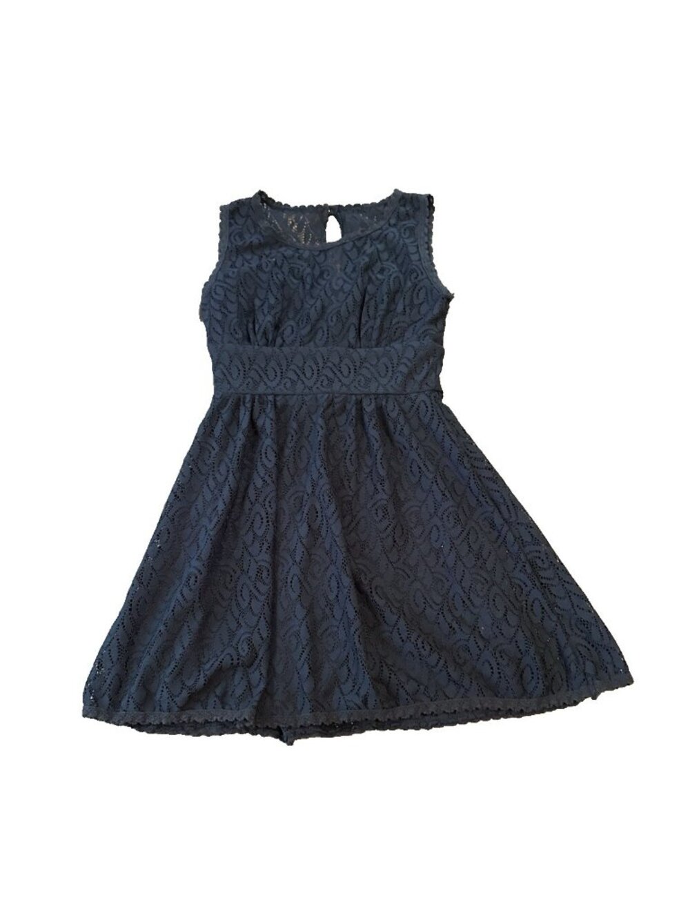 B Darlin Navy Blue Lace Fit and Flare Skate Dress 3/4 Juniors Homecoming Party